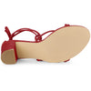 Perphy Chunky Heels Strappy Lace Up Sandals