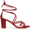 Perphy Chunky Heels Strappy Lace Up Sandals