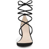 Perphy Lace Up Clear Strap Block Heels Sandals