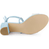 Perphy Lace Up Clear Strap Block Heels Sandals