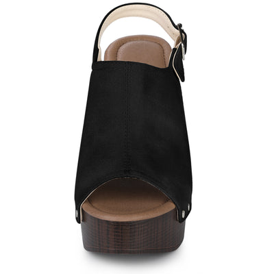 Perphy Slingback Platform Chunky High Heel Sandals
