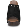Perphy Open Toe Platform Chunky Heel Slides Mules