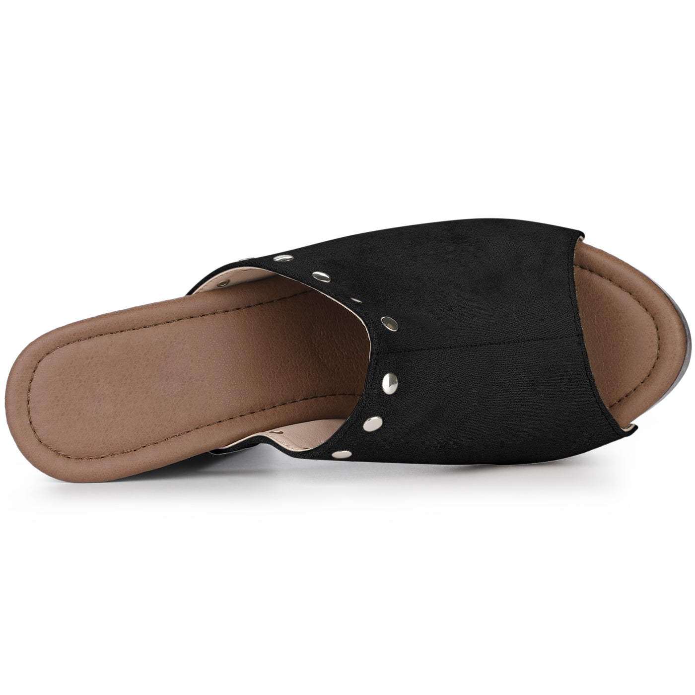 Bublédon Perphy Open Toe Platform Chunky Heel Slides Mules