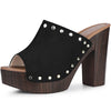 Perphy Open Toe Platform Chunky Heel Slides Mules