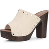 Perphy Open Toe Platform Chunky Heel Slides Mules