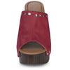 Perphy Open Toe Platform Chunky Heel Slides Mules