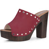 Perphy Open Toe Platform Chunky Heel Slides Mules