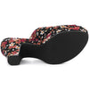 Perphy Platform Floral Chunky Heel Slides Mules