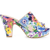 Perphy Platform Floral Chunky Heel Slides Mules