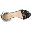 Perphy Floral Open Toe Ankle Strap Chunky Heels Sandals