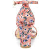 Perphy Floral Open Toe Ankle Strap Chunky Heels Sandals