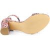Perphy Floral Open Toe Ankle Strap Chunky Heels Sandals