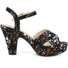 Perphy Floral Platform Heel Slingback Chunky High Heels Sandals