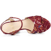Perphy Floral Platform Heel Slingback Chunky High Heels Sandals