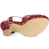 Perphy Floral Platform Heel Slingback Chunky High Heels Sandals