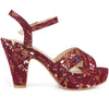Perphy Floral Platform Heel Slingback Chunky High Heels Sandals