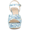 Perphy Floral Platform Heel Slingback Chunky High Heels Sandals
