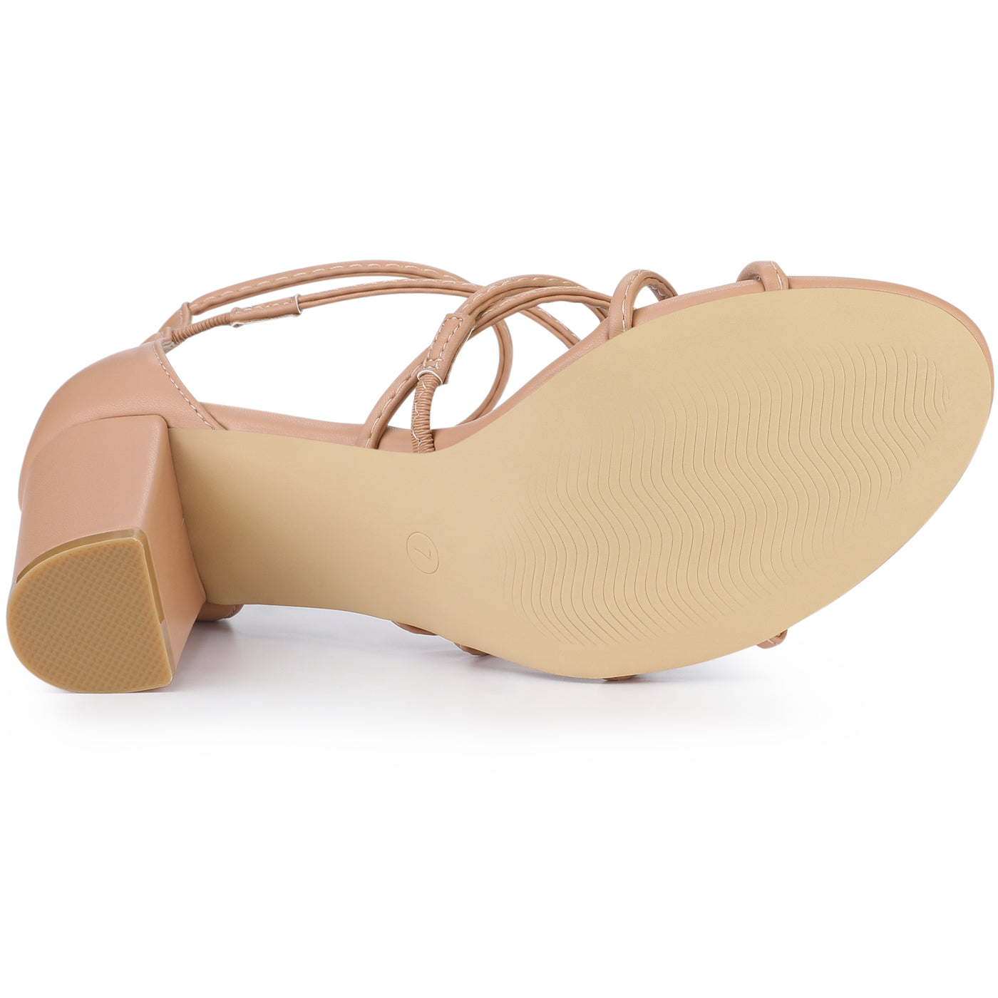Bublédon Perphy Women's Crisscross Strappy Strap Chunky Heels Sandals