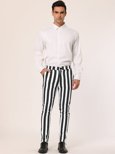 Casual Skinny Color Block Pencil Dress Striped Pants