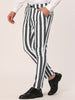 Casual Skinny Color Block Pencil Dress Striped Pants