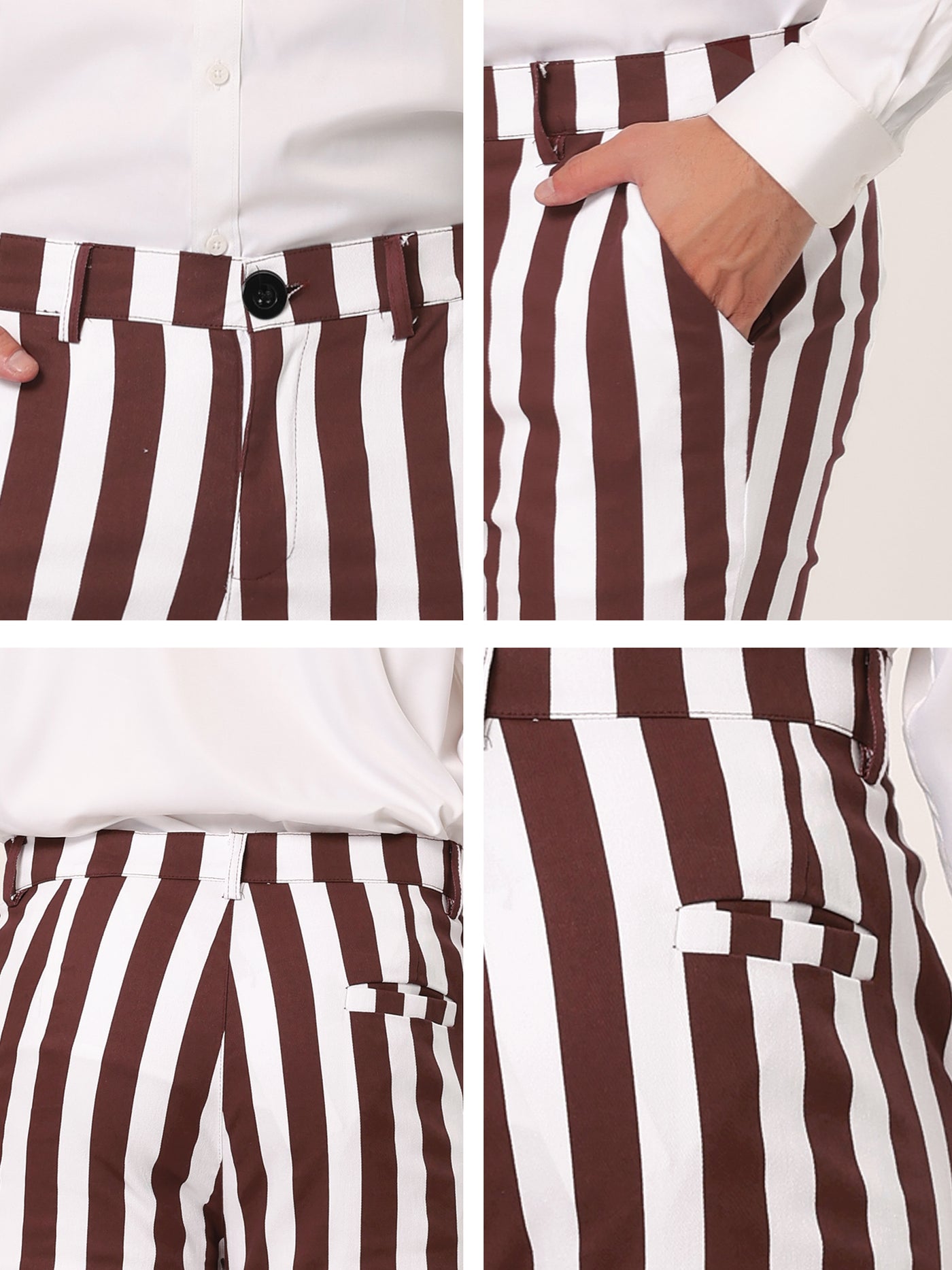 Bublédon Casual Skinny Color Block Pencil Dress Striped Pants