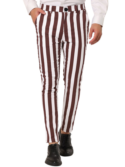 Casual Skinny Color Block Pencil Dress Striped Pants