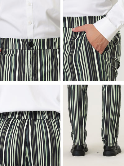 Casual Striped Flat Front Prom Pencil Dress Pants