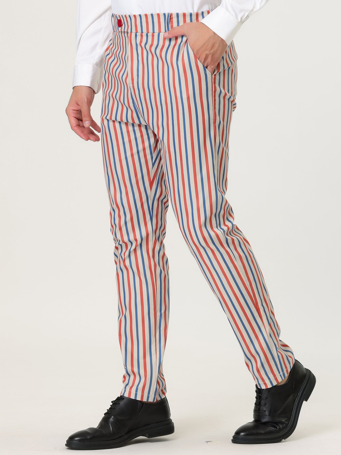 Bublédon Casual Striped Flat Front Prom Pencil Dress Pants