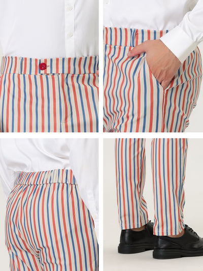 Casual Striped Flat Front Prom Pencil Dress Pants
