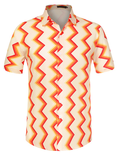 Summer Irregular Ripple Wave Stripe Printed Shirt