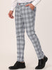 Casual Flat Front Skinny Check Dress Plaid Pants