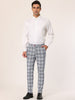 Casual Flat Front Skinny Check Dress Plaid Pants