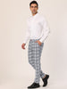 Casual Flat Front Skinny Check Dress Plaid Pants