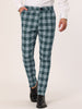 Casual Flat Front Skinny Check Dress Plaid Pants