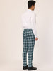 Casual Flat Front Skinny Check Dress Plaid Pants
