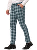Casual Flat Front Skinny Check Dress Plaid Pants