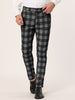 Casual Flat Front Skinny Check Dress Plaid Pants