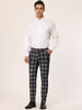 Casual Flat Front Skinny Check Dress Plaid Pants