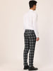 Casual Flat Front Skinny Check Dress Plaid Pants