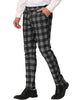 Casual Flat Front Skinny Check Dress Plaid Pants
