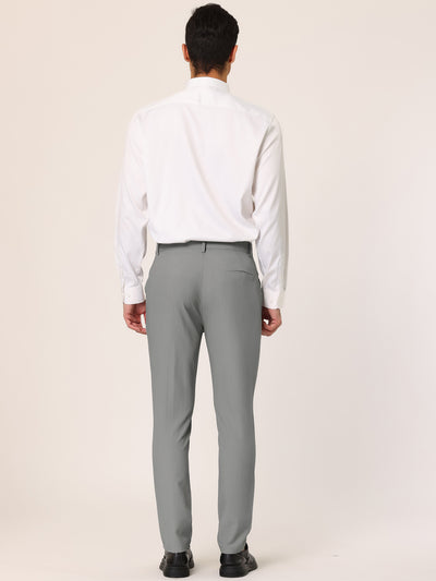 Chino Stretch Flat Front Solid Business Dress Pants