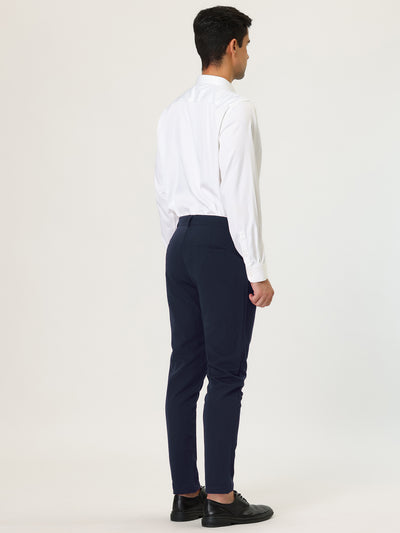 Chino Stretch Flat Front Solid Business Dress Pants