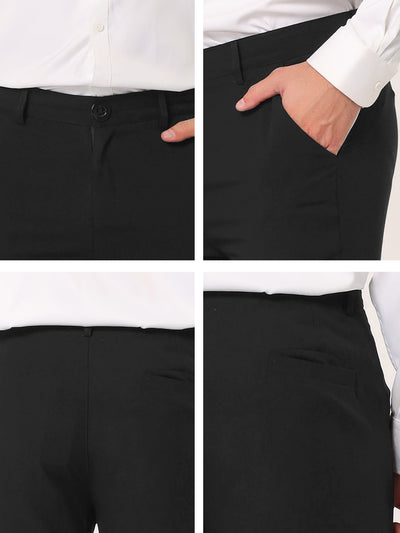 Business Chino Solid Color Flat Front Dress Pants
