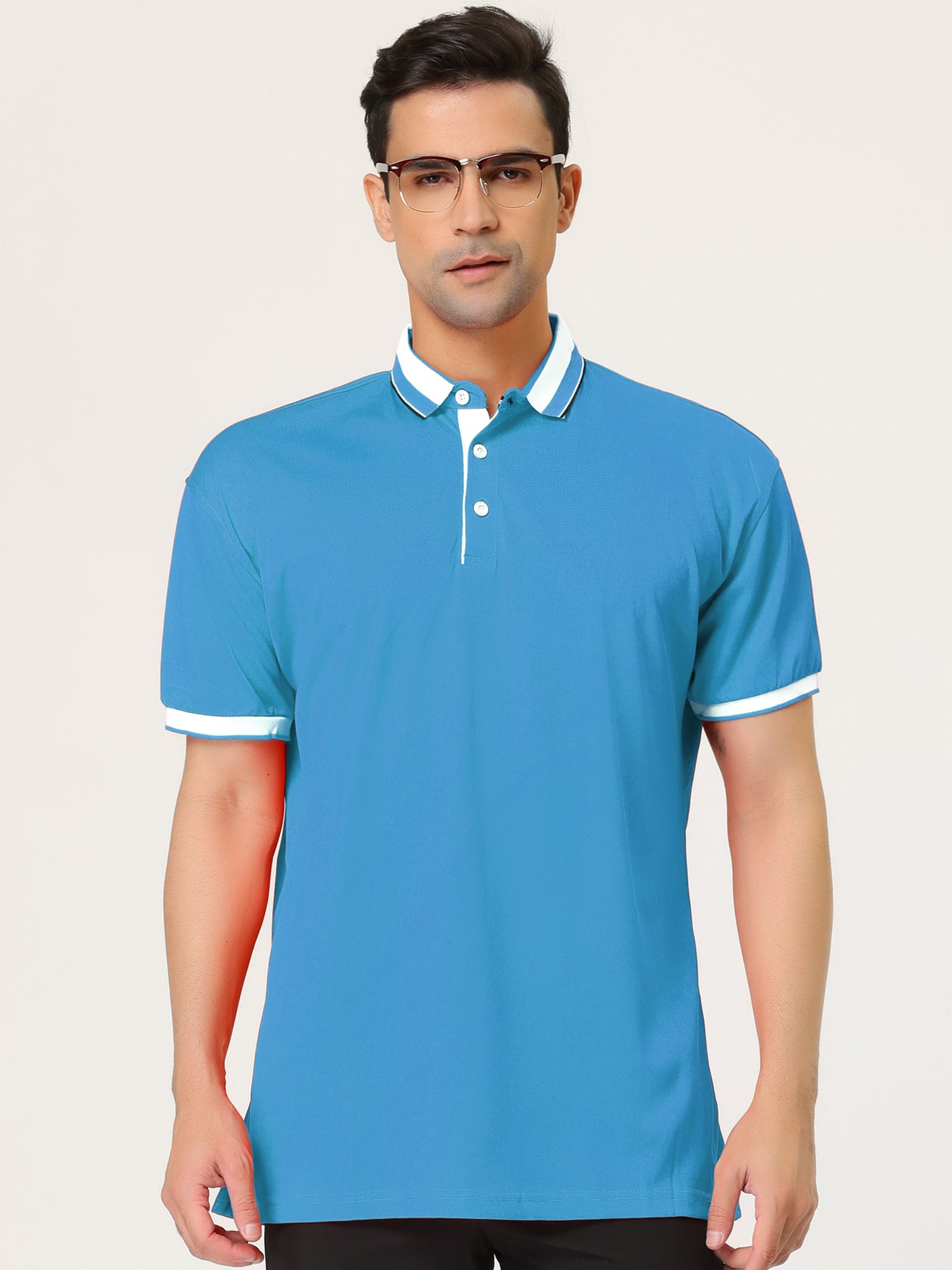 Bublédon Classic Solid Color Short Sleeve Golf Polo T-Shirt