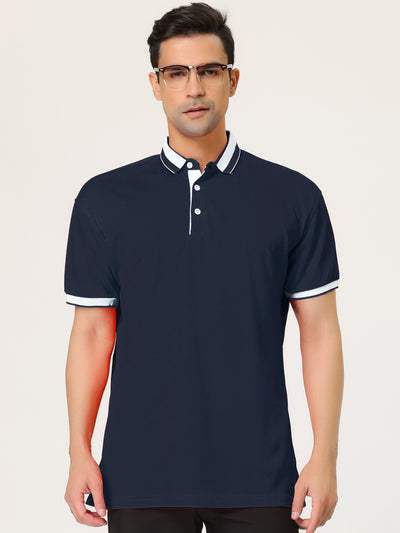 Classic Solid Color Short Sleeve Golf Polo T-Shirt