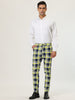 Plaid Color Block Flat Front Business Dress Pants