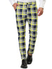 Plaid Color Block Flat Front Business Dress Pants