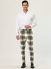 Plaid Color Block Flat Front Business Dress Pants