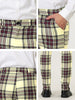 Plaid Color Block Flat Front Business Dress Pants