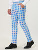 Plaid Color Block Flat Front Business Dress Pants